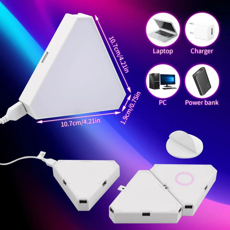 پنل LED دیواری هوشمند مثلثی 8تکه