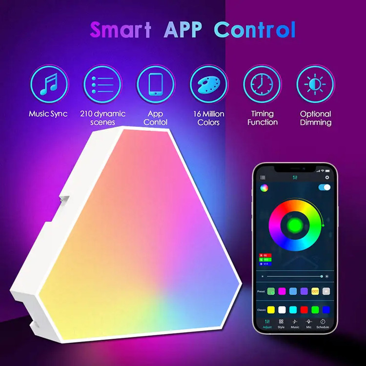 پنل LED دیواری هوشمند مثلثی 8تکه