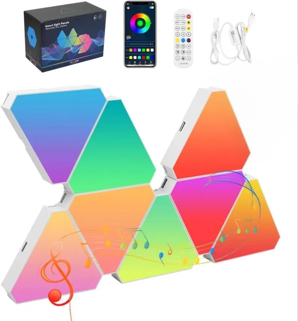 پنل LED دیواری هوشمند مثلثی 8تکه